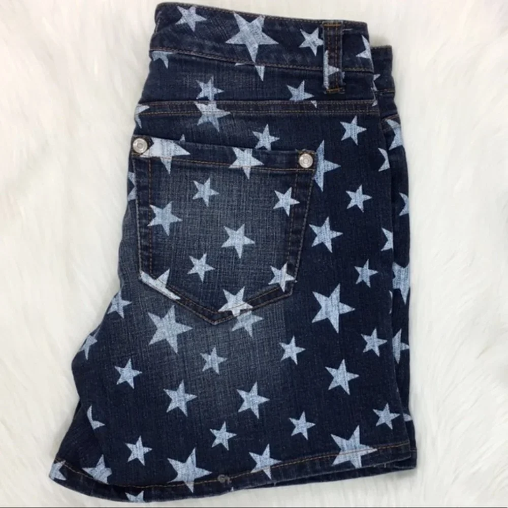 Nine West Vintage America Star Blue Denim Shorts